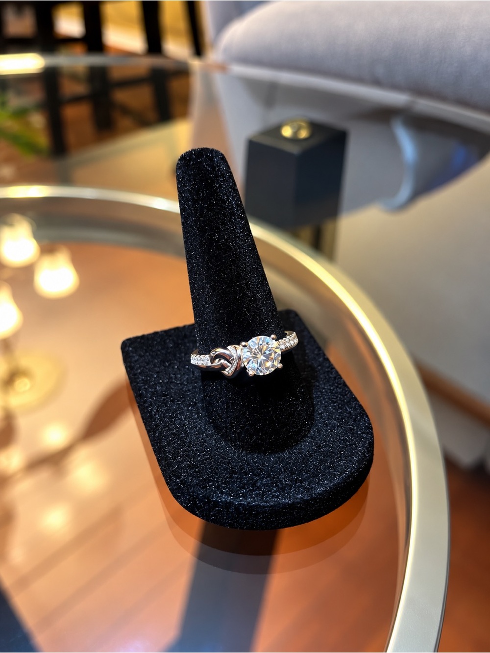 💎 1 CT Moissanite Heart-Detail Ring -Size 7- Sterling Silver 925